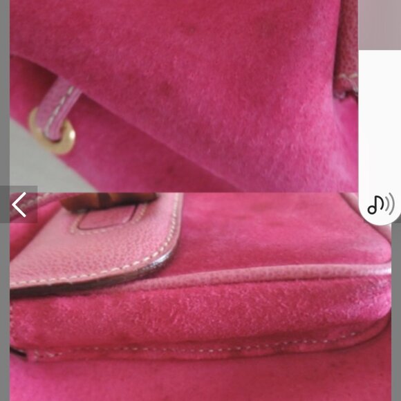 Gucci Suedeleather With Bamboo Top Handle Pink Suede Backpack - Picture 8 of 13